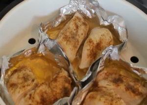 Steamed chicken on a step by step recipe with photos